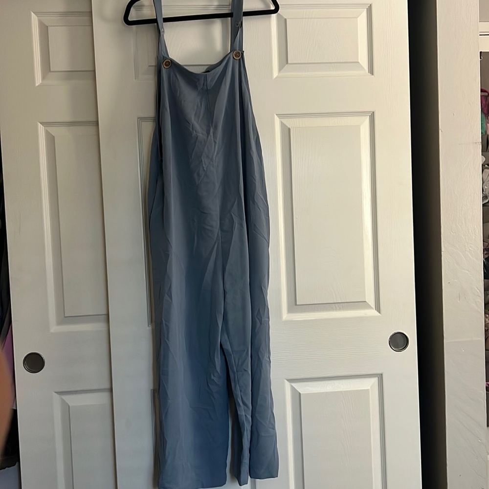 Blue pantsuit